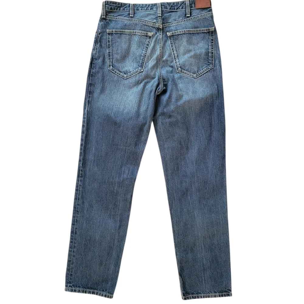 Lands' End Men's Straight-Leg Faded Blue Jeans - Picture 2 of 4